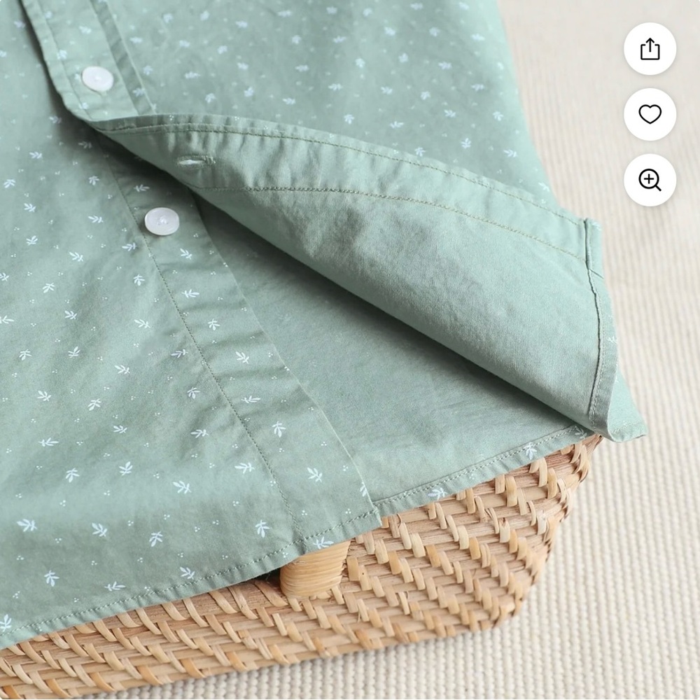 NWT Men's Green Patterned Short Sleeve Shirt - Picture 3 of 5